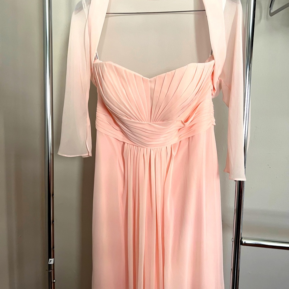 Blush Strapless Bridesmaid Dress